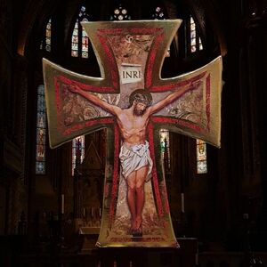 Decorative Cross with Jesus Image